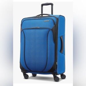 American Tourister 4 KIX 2.0 Exp Softside Luggage Wheels, SPINNER, CLASSIC BLUE